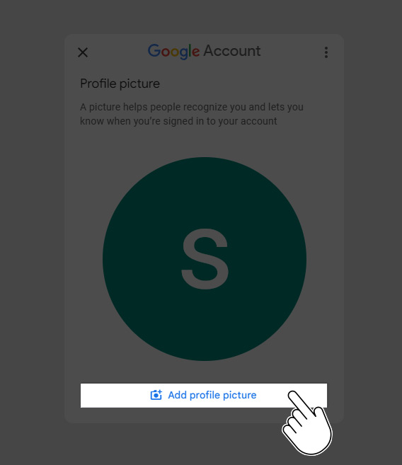 Select Add Profile Picture to Add Gmail Profile Picture