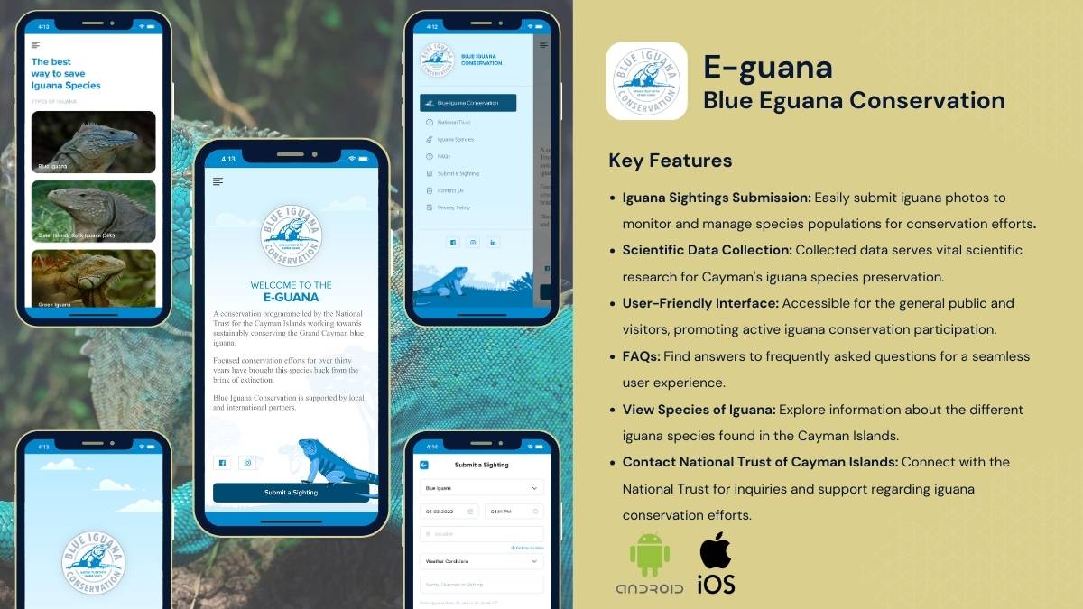National Trust Cayman Islands mobile app for conservation