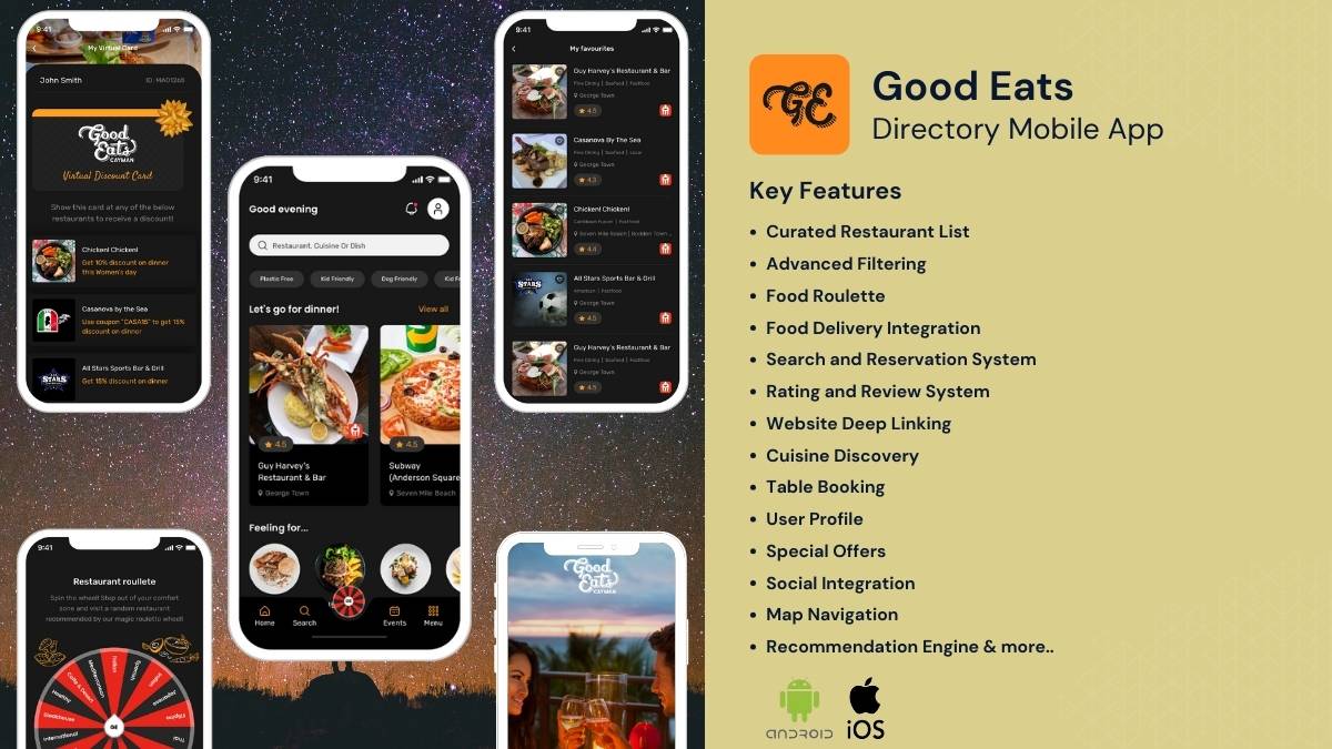 Cayman Good Taste app screenshot, Publisher native app on a smartphone