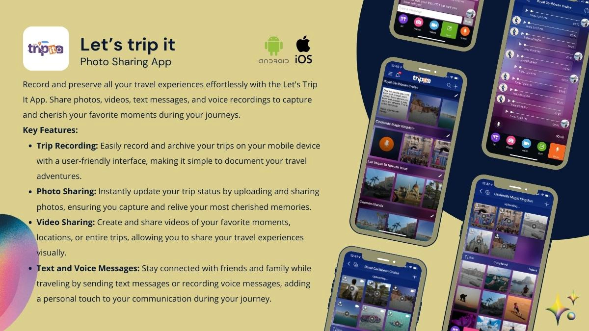 Lets Trip It photo sharing app gallery