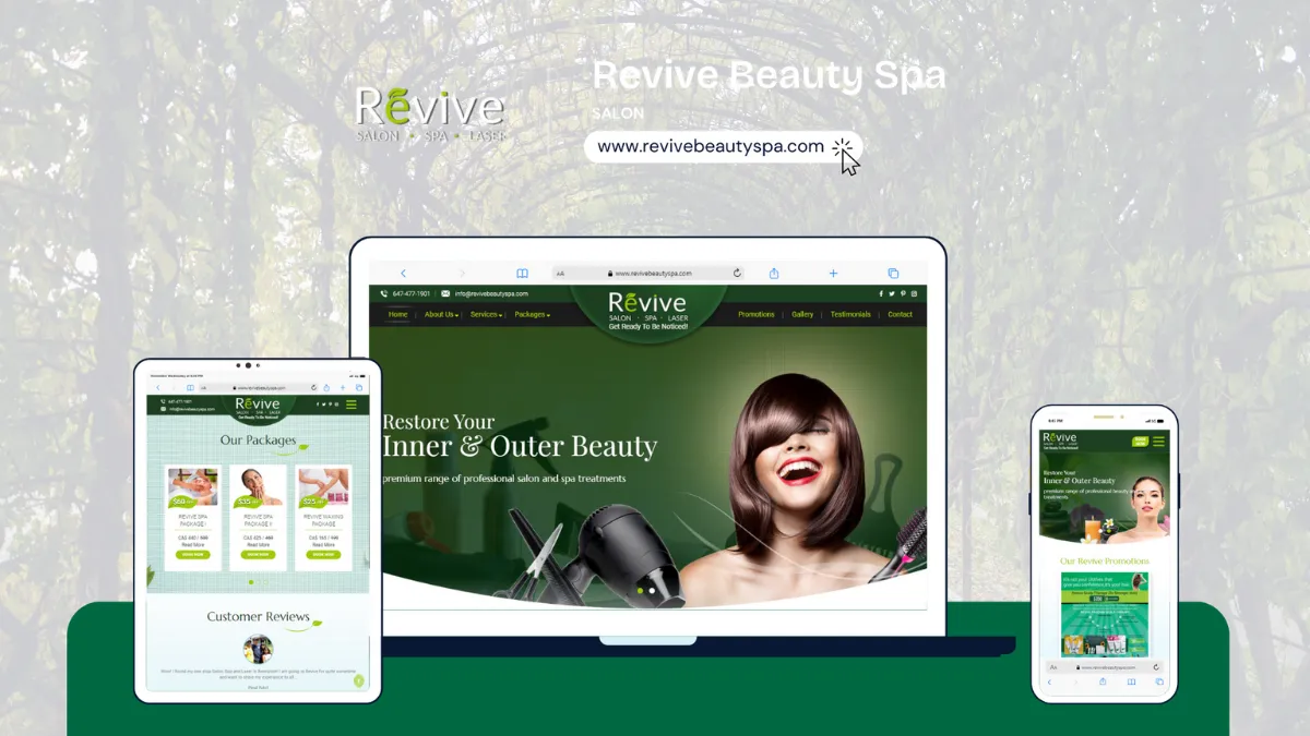 Revive Beauty Spa's elegant website by Jay Mehta
