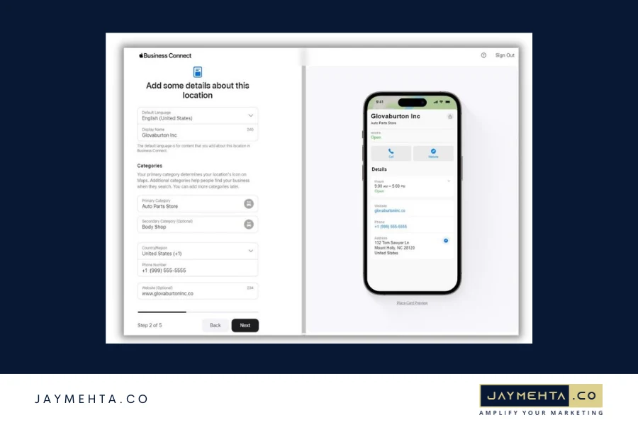 Adding a New Business in Apple Maps
