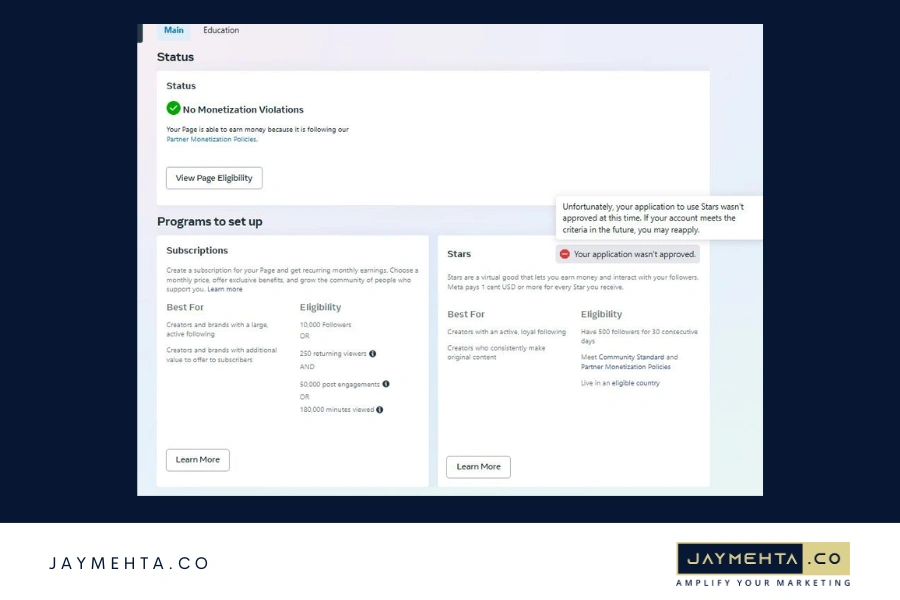 Meta Unified Monetization Invitation Stuck? Here’s the Fix Check Your Monetization Eligibility Status