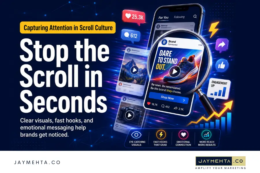 Marketing in the Age of Scroll Culture: How Brands Capture Attention in Seconds Brand marketing strategy showing short-form content capturing attention in scroll culture