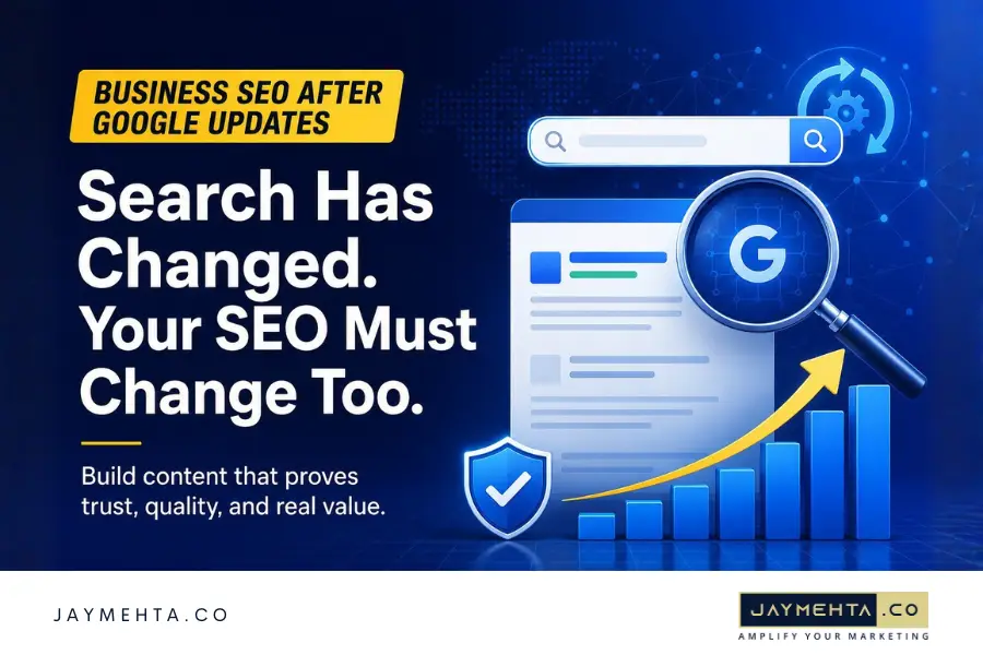 Google Search Algorithm Changes: What Businesses Need to Know in 2026 Business owner reviewing SEO performance after a Google algorithm update