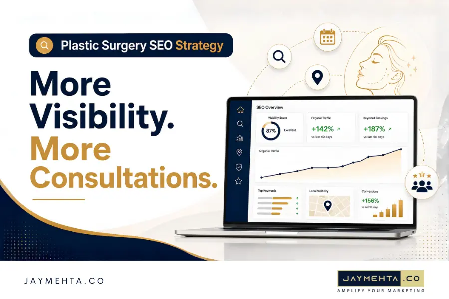Plastic Surgery SEO: How Cosmetic Clinics Grow Online Plastic surgeon reviewing SEO performance and patient acquisition reports