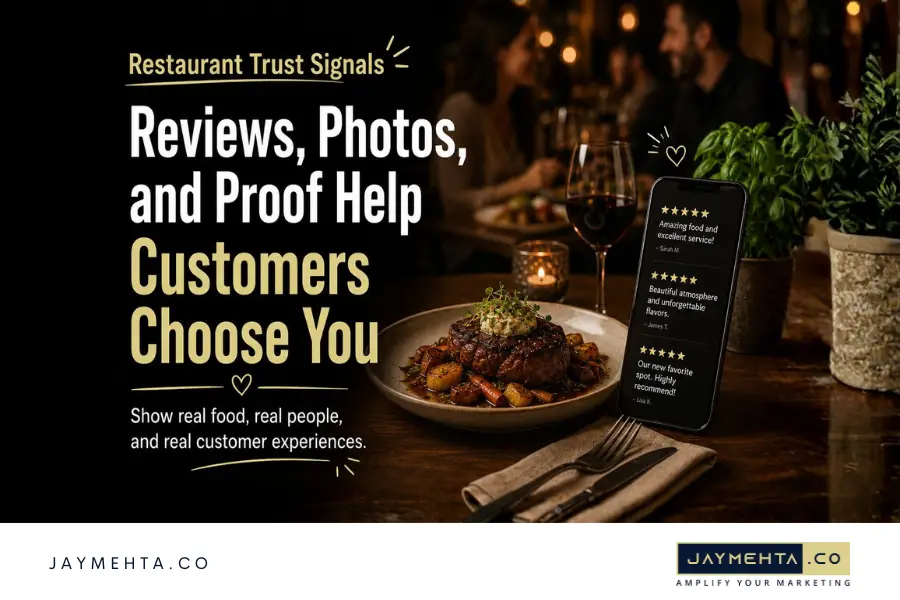 How to Create a Restaurant Website That Drives More Online Orders Restaurant website trust signals with reviews food photos awards and testimonials