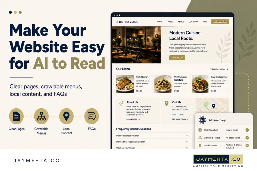 Restaurant AI Search Marketing: How to Get Found on Google, ChatGPT, Gemini, and “Best Near Me” Searches in 2026 AI-Friendly Restaurant Website Structure for SEO and Local Search
